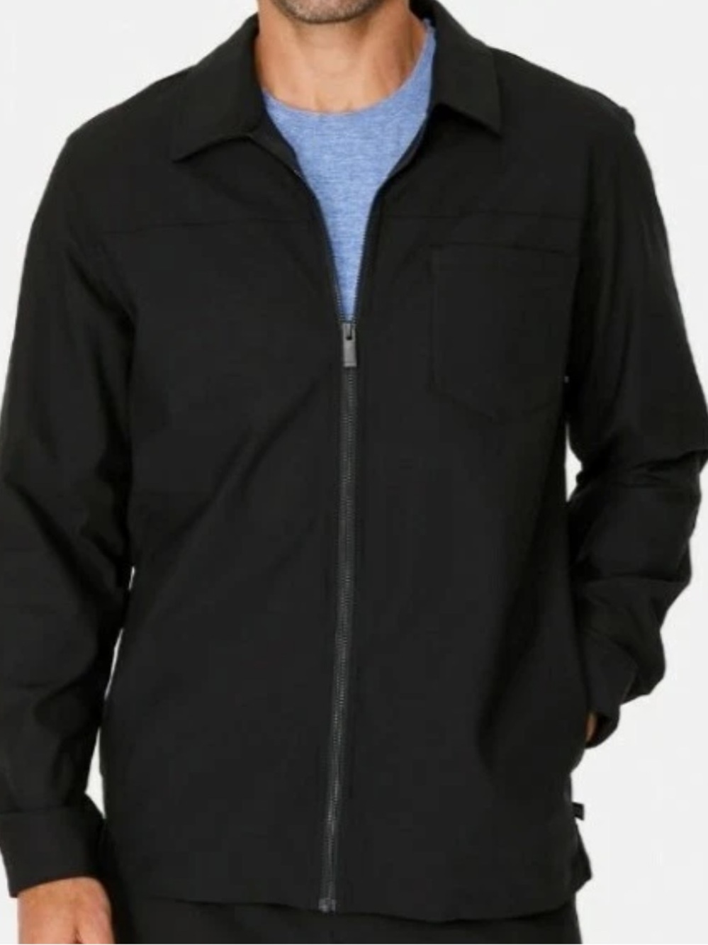 7 Diamonds Traveler Black Full Zip Lightweight Shell Jacket